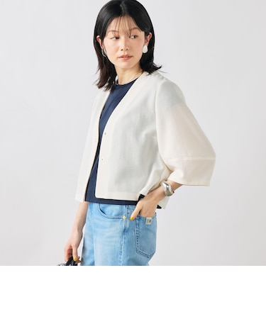 ウォッシャブルヴィンテージメッシュカーディガン