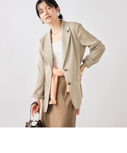 《セットアップ対応》ウォッシャブルリネンライクシアーボイルジャケット