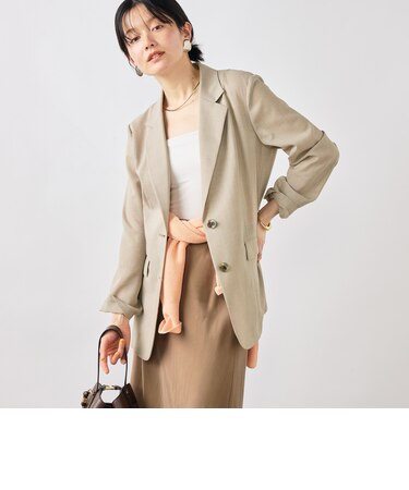 《セットアップ対応》ウォッシャブルリネンライクシアーボイルジャケット