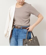 ウォッシャブルアシンメトリー2WAYリブTシャツ