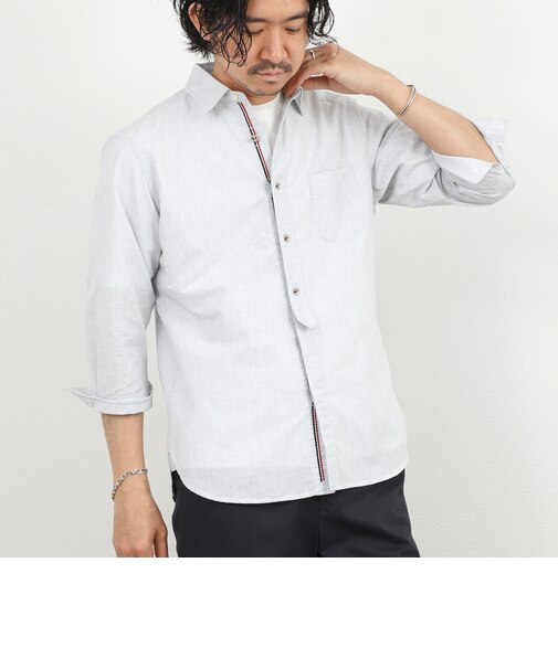 綿麻パラシュートボタン7分袖シャツ 26SS