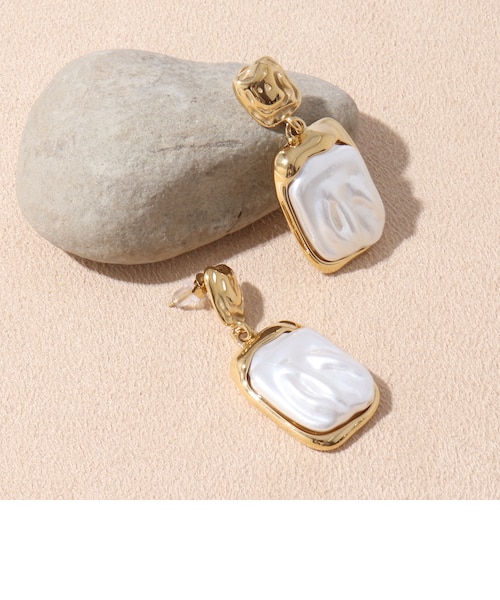 NYメトロポリタン美術館　パールピアス&パールペンダント　セット MERAKI/ メラキ】Square Pearl Pierceスクエアパールピアス