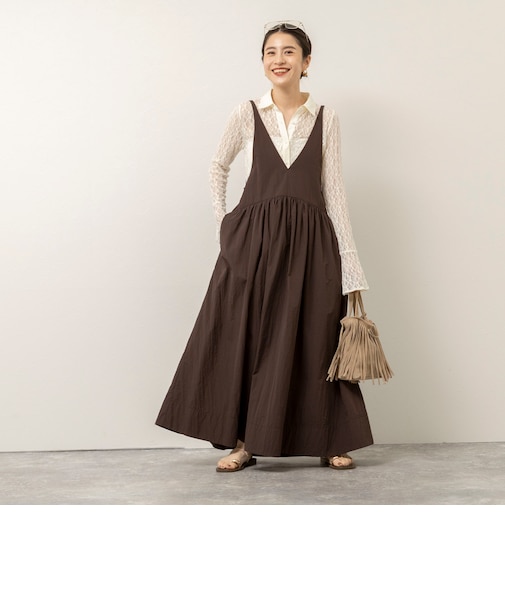 【追加】【MAQWEL/マクウェル】ウォッシャブルソフトタフタワンピース