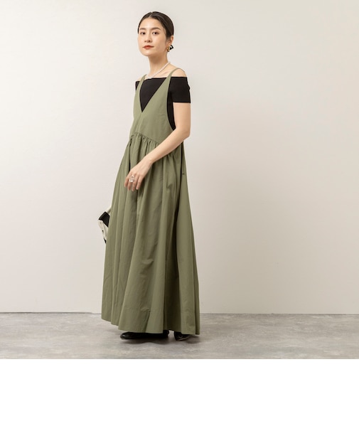 【追加】【MAQWEL/マクウェル】ウォッシャブルソフトタフタワンピース