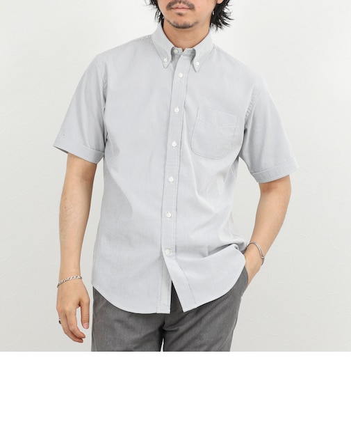 《ビジカジ対応》COOLMAX シアサッカーテープBD SS 半袖ボタンダウンシャツ 26SS