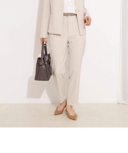 《セットアップ対応》ウォッシャブル2WAY ツイルストレッチテーパードパンツ