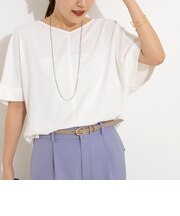 【WEB＆一部店舗限定カラー】《セットアップ対応》ジョーゼットＶネックプルオーバー