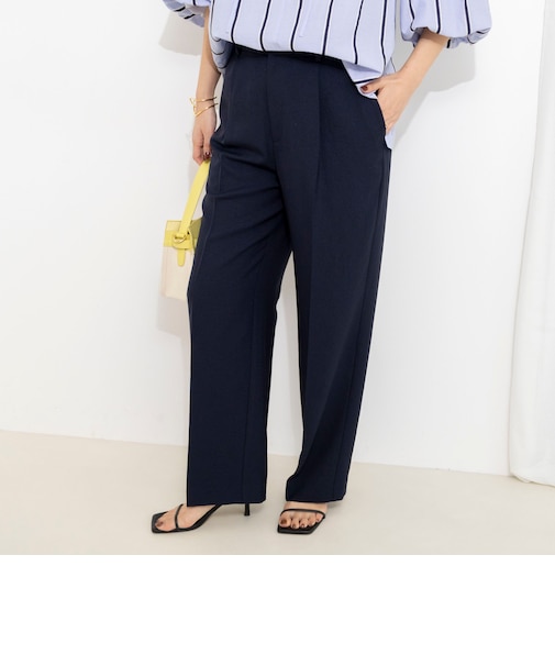 《セットアップ対応》ウォッシャブルストレッチツイル愛されセミワイドパンツ