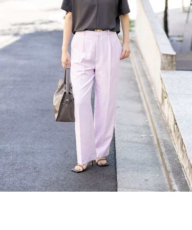 《セットアップ対応》ウォッシャブルストレッチツイル愛されセミワイドパンツ