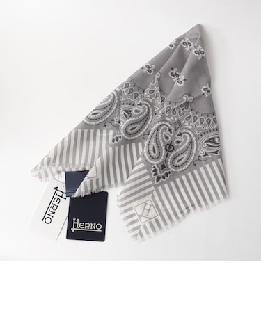 《HERNO》PAISLEY PRINT SCARF ペイズリープリント コットンスカーフ 26SS