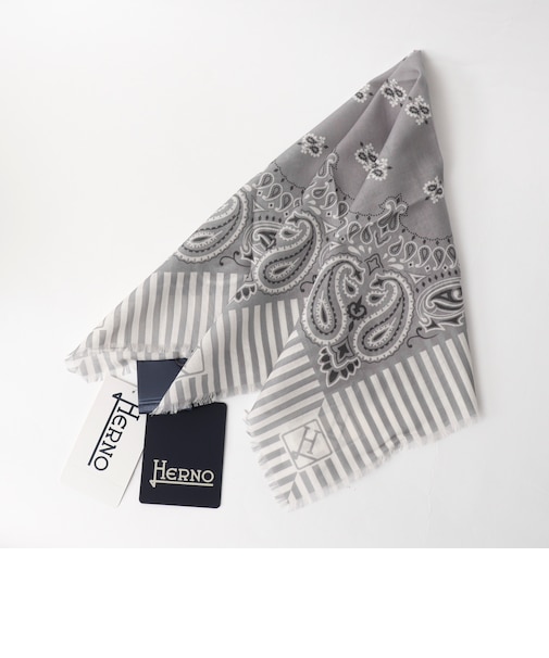 《HERNO》PAISLEY PRINT SCARF ペイズリープリント コットンスカーフ 26SS