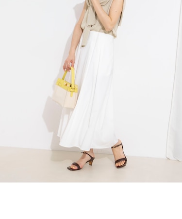 【一部WEB限定色アイテム】ウォッシャブル高機能タックフレアースカート