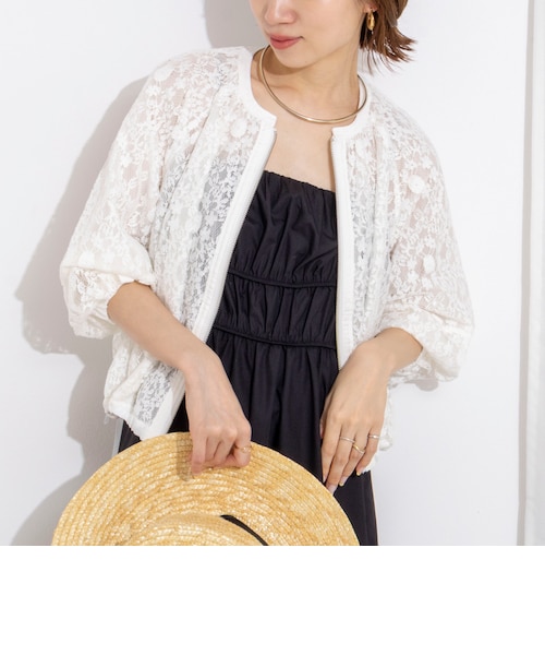 MARILYN MOON/マリリーンムーン】reversible sheer lace blouson