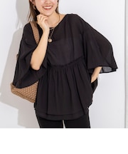 【WEB限定】ダブルギャザーオーバーブラウス