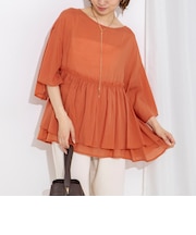 【WEB限定】ダブルギャザーオーバーブラウス