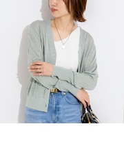 《手洗い可能/アンサンブル対応》ラメVネックカーディガン