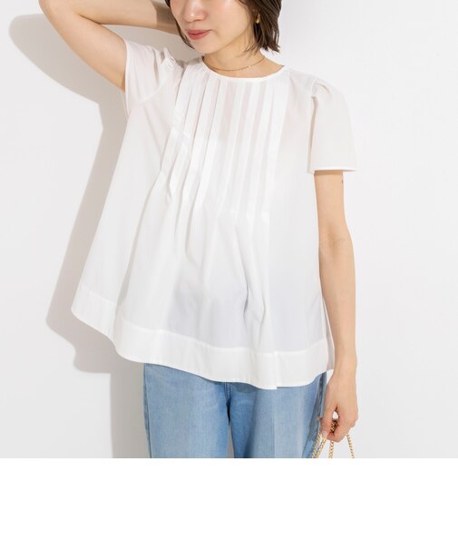 《セットアップ対応》ウォッシャブルアクティブストレッチタックブラウス