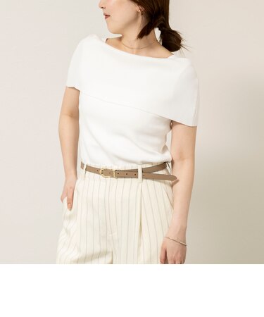 《手洗い可能》マルチファンクションマチ付きオフショルプルオーバー