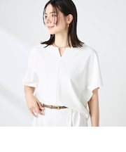 《セットアップ対応》ウォッシャブルツイルケープ風ブラウス