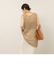 【MAQWEL/マクウェル】ウォッシャブル透かし編みサマーニットノースリーブプルオーバー