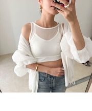 【MAQWEL/マクウェル】ウォッシャブルバッククロスシアーブラトップ