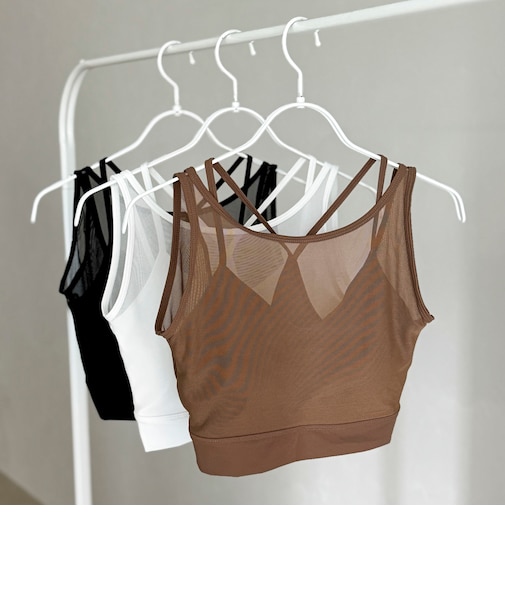 【MAQWEL/マクウェル】ウォッシャブルバッククロスシアーブラトップ