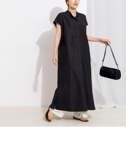 【WEB＆一部店舗限定カラー】ウォッシャブルエクセルテックタンブラースタンドカラースキッパーワンピース