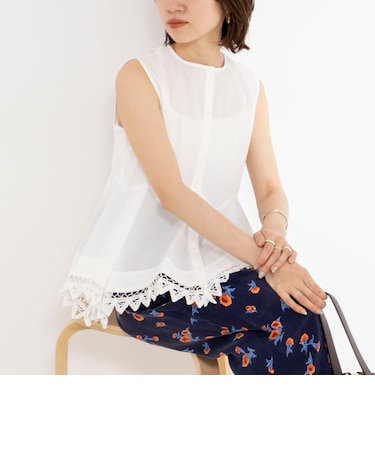 【MARILYN MOON/マリリーンムーン】2WAY handkerchief hem blouse