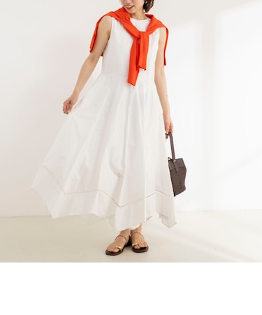 【MARILYN MOON/マリリーンムーン】ledder lace handkerchief skirt dress