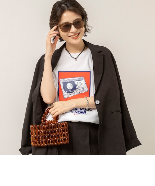 【MAQWEL/マクウェル】ウォッシャブルRADIO Maqwel オープンエンドプリントTシャツ