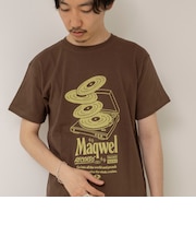 【MAQWEL/マクウェル】ウォッシャブル Maqwel RECORDS オープンエンドプリントTシャツ