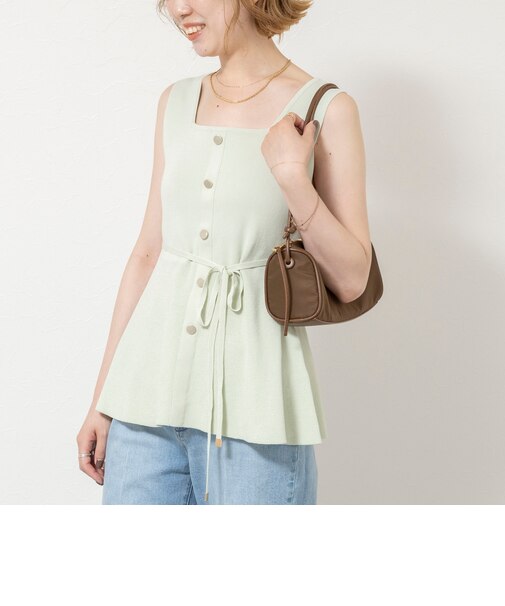 《手洗い可能》【TORRAZZO DONNA/トラッゾドンナ】2way Square Neck Knit ブラウス