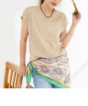 《ノーリーズオリジナル美容Tシャツ》シルクアミノ酸加工オーバーノースリーブ