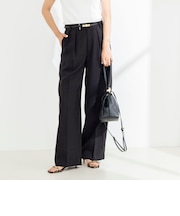 《セットアップ対応》ウォッシャブルリネンライク2タックパンツ