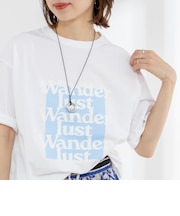 Wander lustウォッシャブルワイドシルエットプリントTシャツ