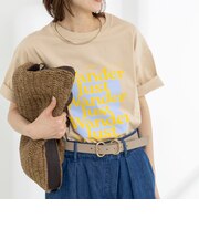 Wander lustウォッシャブルワイドシルエットプリントTシャツ