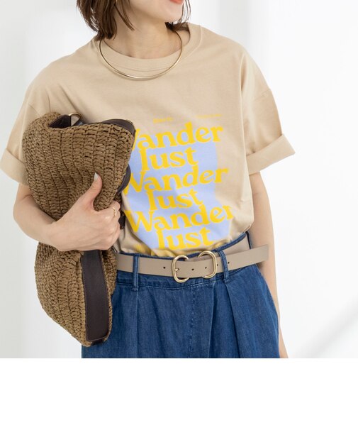 Wander lustウォッシャブルワイドシルエットプリントTシャツ