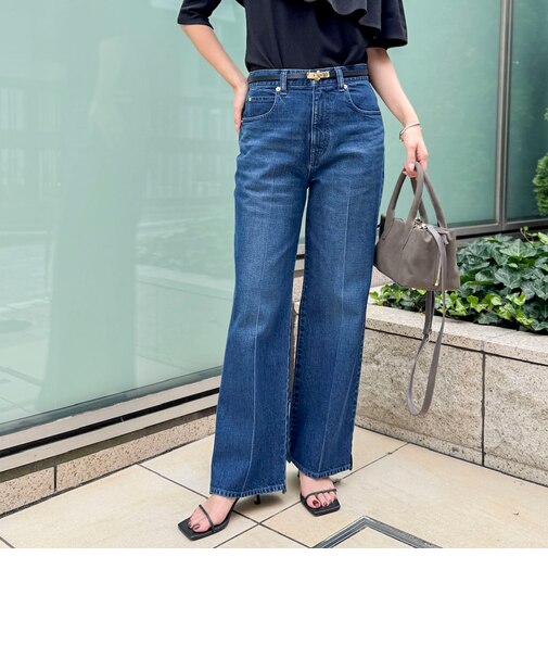 《5サイズ展開》【RM denim】センタープレス裾デザインデニム