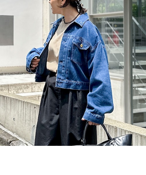 RM denim】バックひねりデザインショート丈Gジャン｜ノーリーズの通販