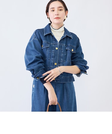 【RM denim】バックひねりデザインショート丈Gジャン