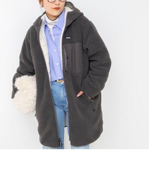 ◇【WEB限定】【TAION/タイオン】ボア×ダウンフードロング
