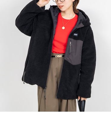 ◇【WEB限定】【TAION/タイオン】ボア×ダウンフーミドル丈ダウン(リバーシブル)