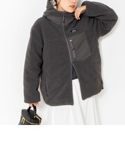 ◇【WEB限定】【TAION/タイオン】ボア×ダウンフーミドル丈ダウン(リバーシブル)