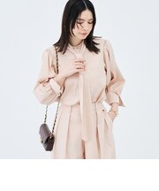 《セットアップ対応》ウォッシャブルバイオツイルボウタイブラウス