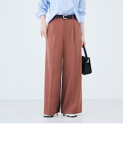 ウォッシャブル強撚ツイルワイドパンツ