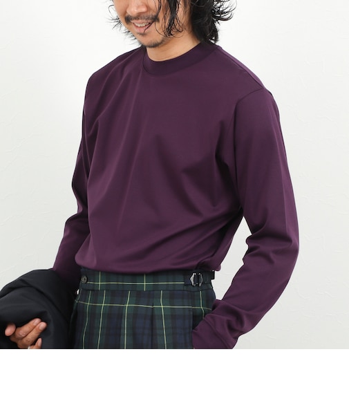 《ビジカジ対応》シルケットスムース クルーネック ドレスロンT 26AW