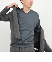 《ビジカジ対応》シルケットスムース Vネック ドレスロンT 26AW