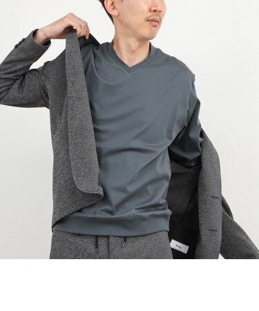 《ビジカジ対応》シルケットスムース Vネック ドレスロンT 26AW