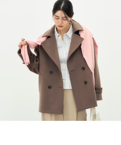 【一部WEB限カラー】ウールカシミヤダブルブレストコート