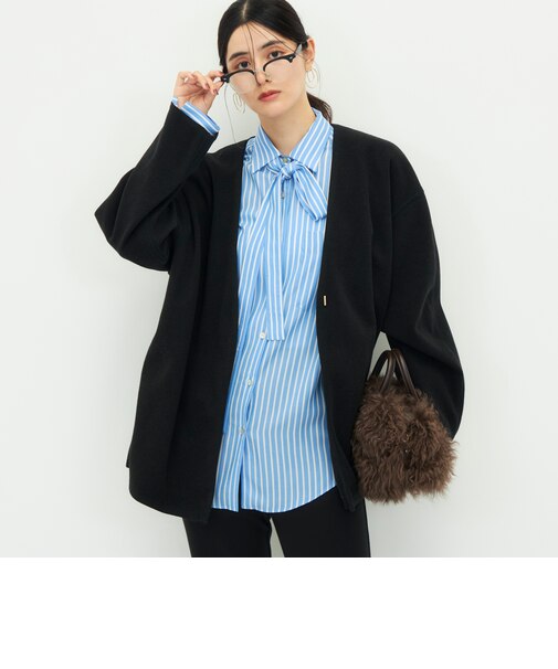 《防シワ/ストレッチ》ウォッシャブルストレッチジャージハオリ